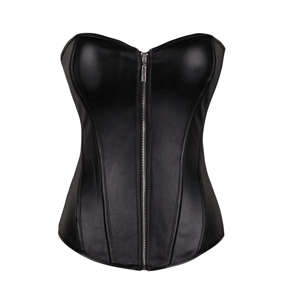 String G in corsetto con cerniera per donna in ecopelle Plus Size - immagine 4