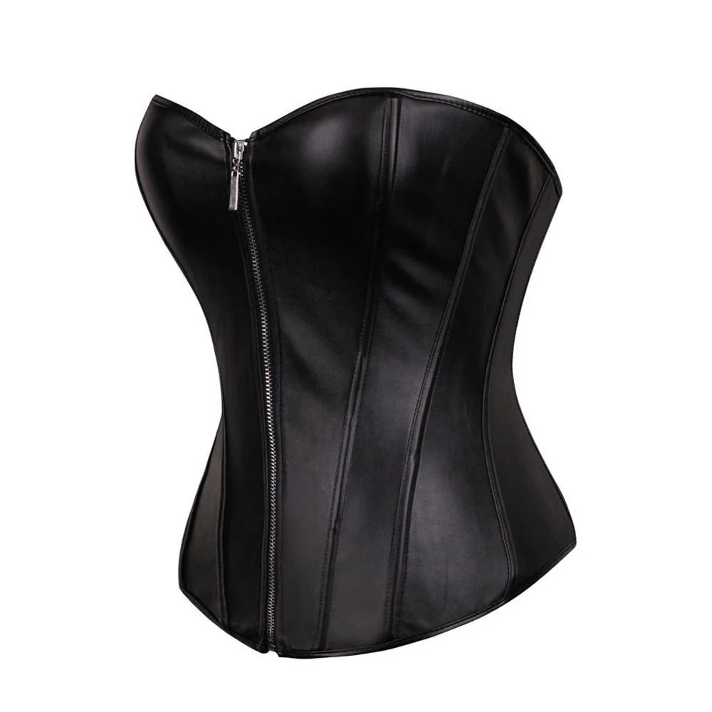 String G in corsetto con cerniera per donna in ecopelle Plus Size - immagine 5