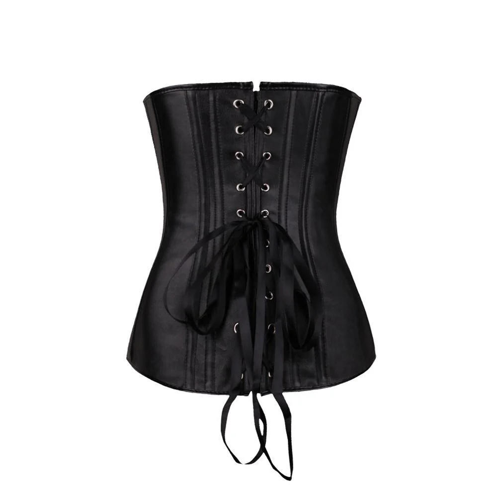 String G in corsetto con cerniera per donna in ecopelle Plus Size - immagine 6