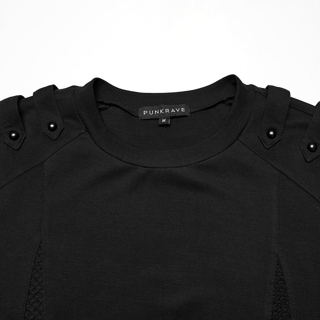 Maglietta da uomo con giunzioni in rete e cut-out cyberpunk - immagine 7