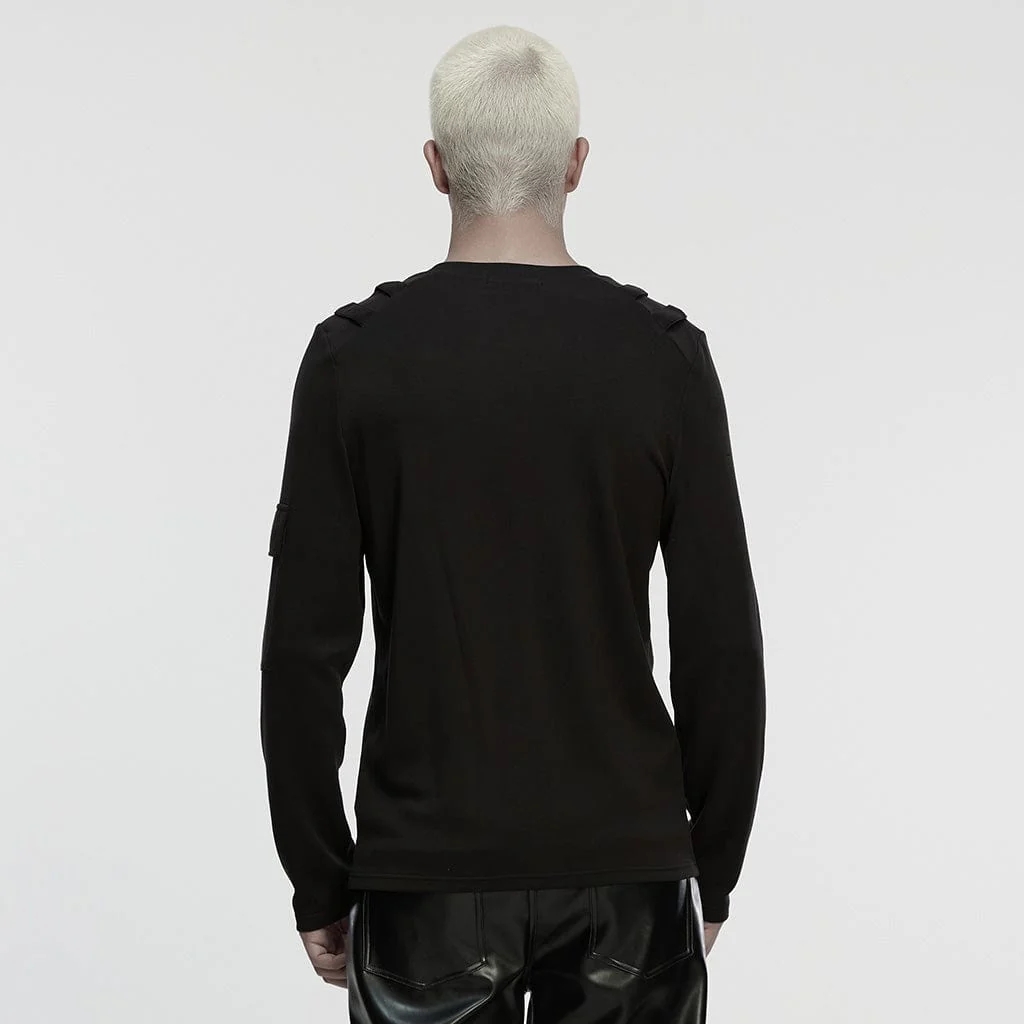 Maglietta da uomo con giunzioni in rete e cut-out cyberpunk - immagine 4