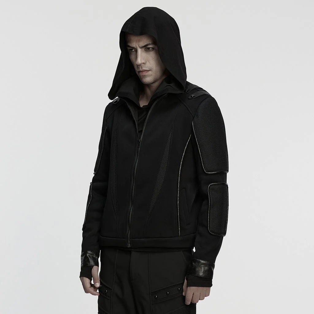 Giacca da uomo con cerniera e inserti in rete Cyberpunk - immagine 3