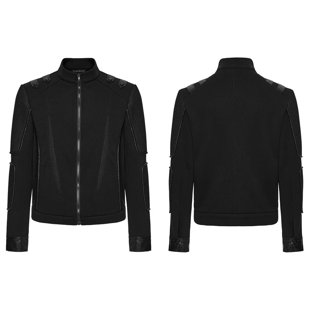 Giacca da uomo con cerniera e inserti in rete Cyberpunk - immagine 6