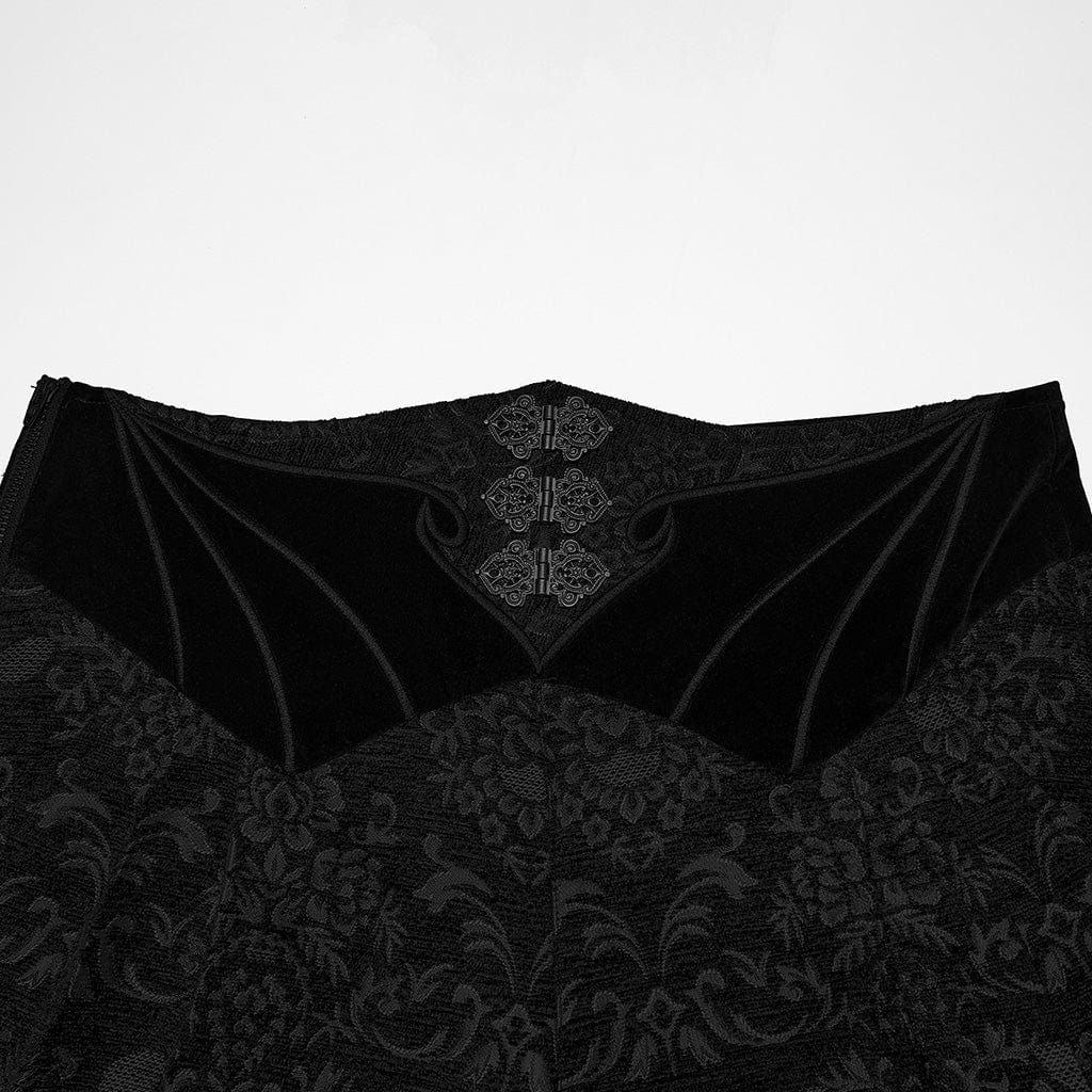 Pantaloni da uomo in jacquard floreale gotico neri - immagine 7