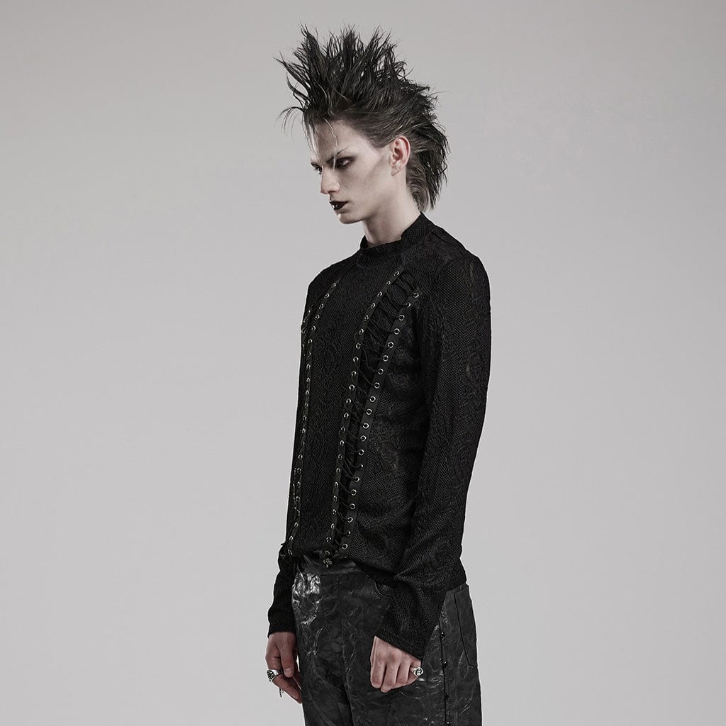 Camicia girocollo in maglia gotica da uomo - immagine 3