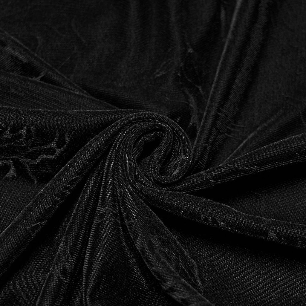 Top con lacci gotici da uomo con stampa rosa in rilievo, nero - immagine 9