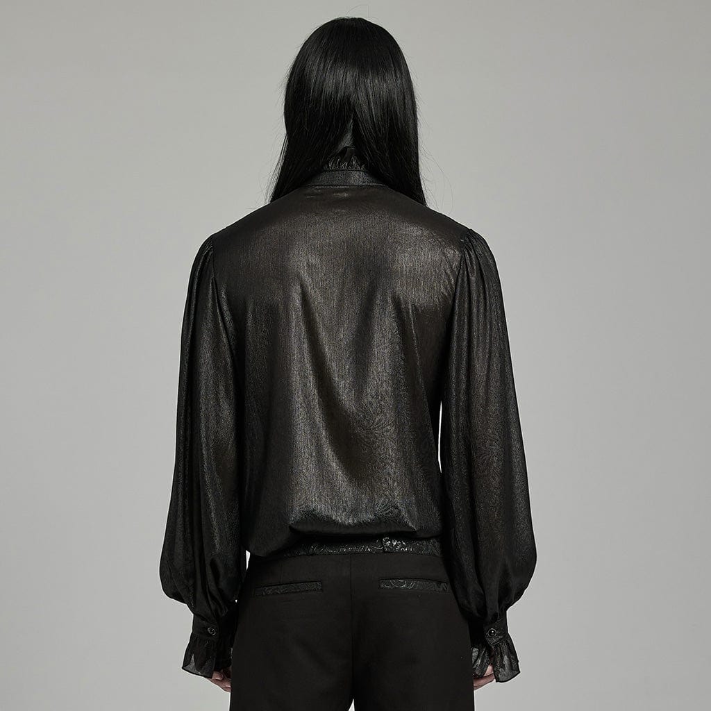 Camicia arricciata con maniche a sbuffo e colletto gotico da uomo - immagine 4