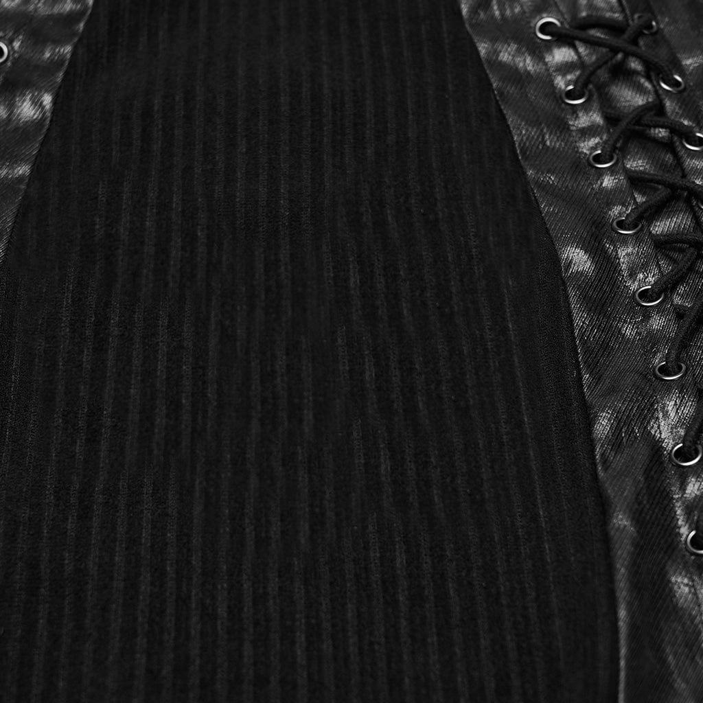 Top da uomo con cinturino e fibbia punk e colletto rialzato - immagine 7