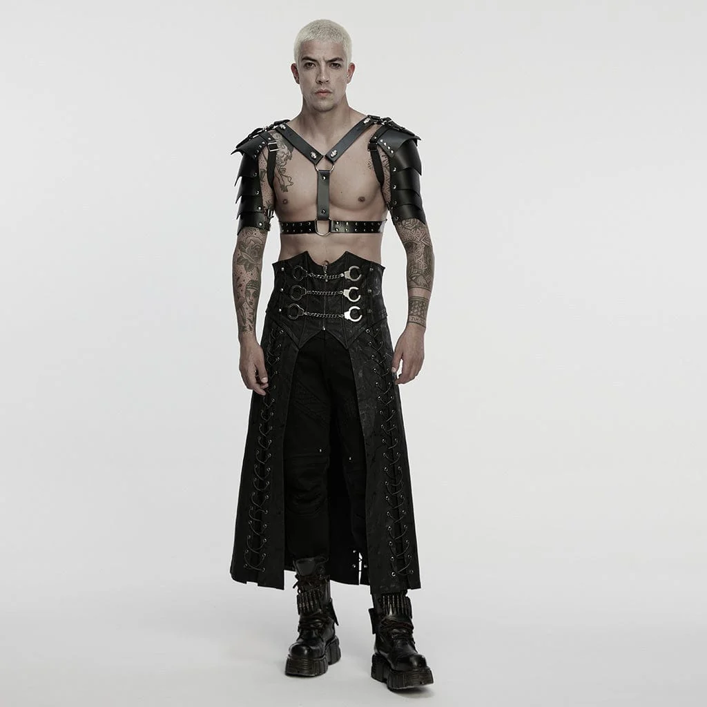 Gonna punk da uomo con lacci e vita alta - immagine 5