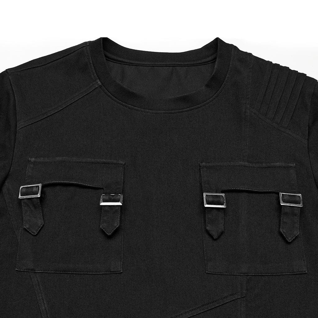 T-shirt in denim con tasca punk da uomo - immagine 7