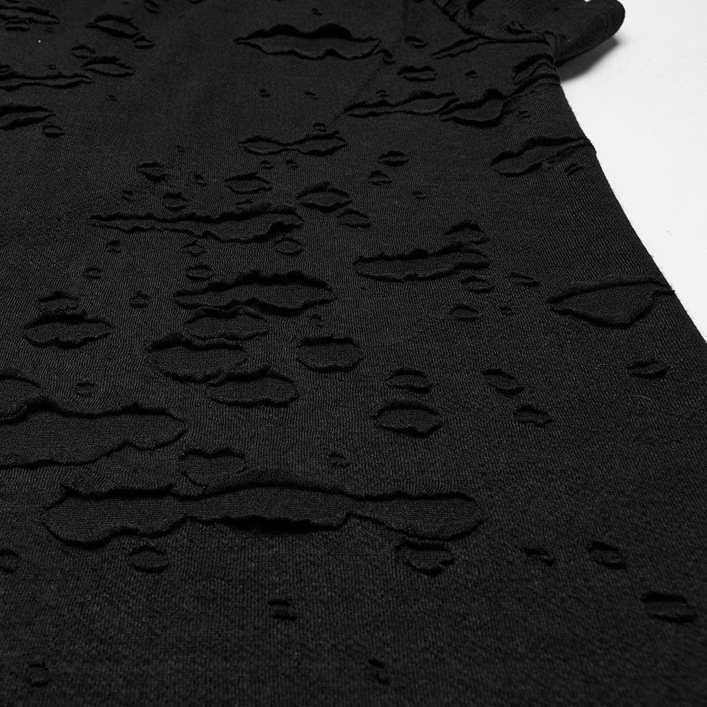 Maglietta da uomo con cinturino in rete strappato e punk - immagine 9