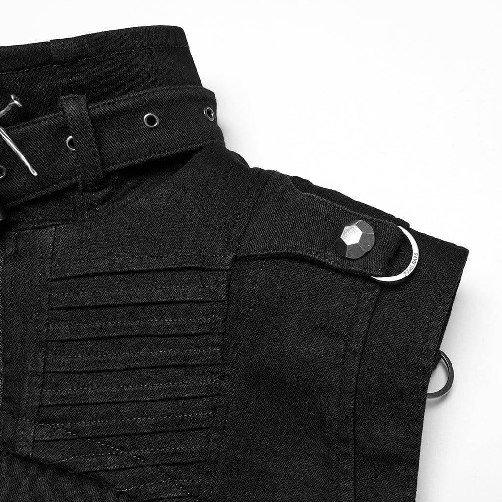 Mantella borchiata con colletto rialzato punk da uomo - immagine 8