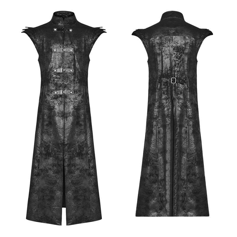 Maxi gilet da uomo con ali in angelo in pelle sintetica Goth vintage - immagine 6