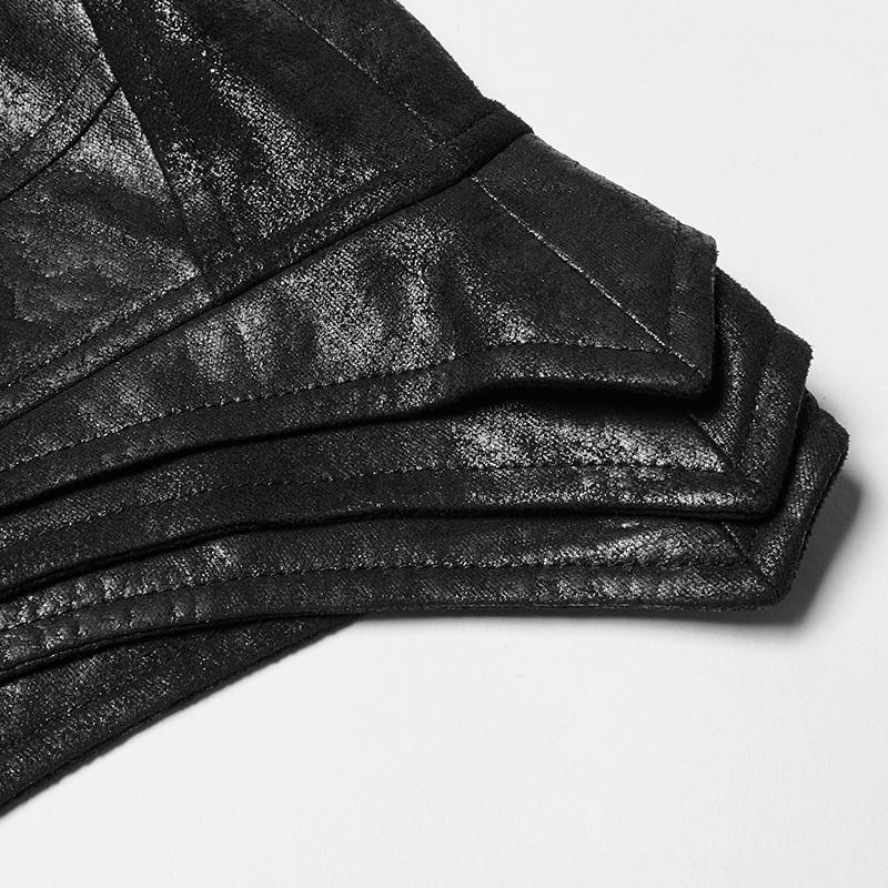 Maxi gilet da uomo con ali in angelo in pelle sintetica Goth vintage - immagine 8