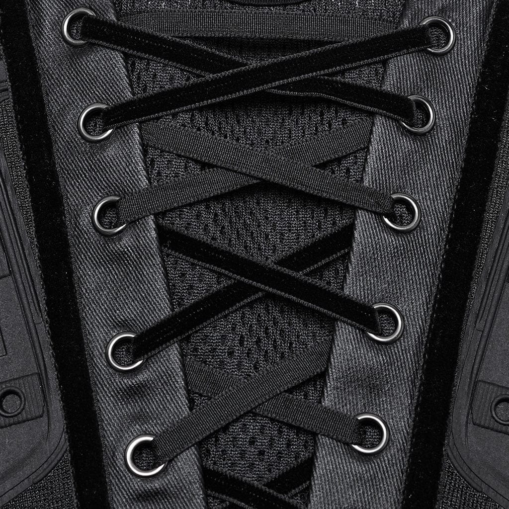 Corsetto sottoseno in rete con lacci cyberpunk da donna - immagine 7