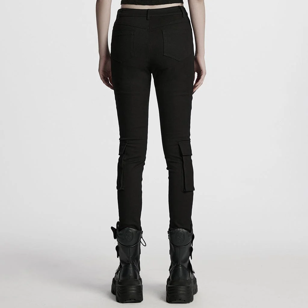 Leggings con tasche grandi e cinturino cyberpunk da donna - immagine 4