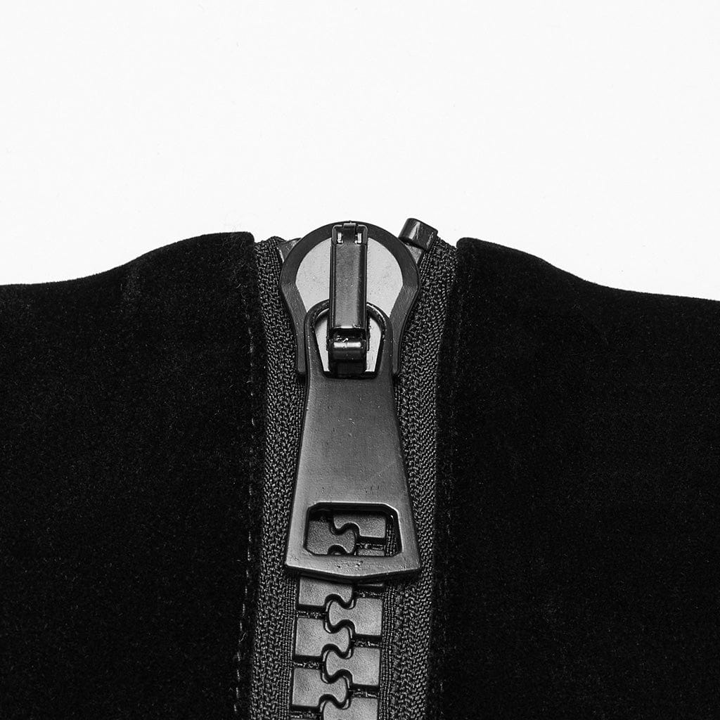 Corsetto sottoseno in velluto con lacci e stile pipistrello gotico da donna - immagine 9