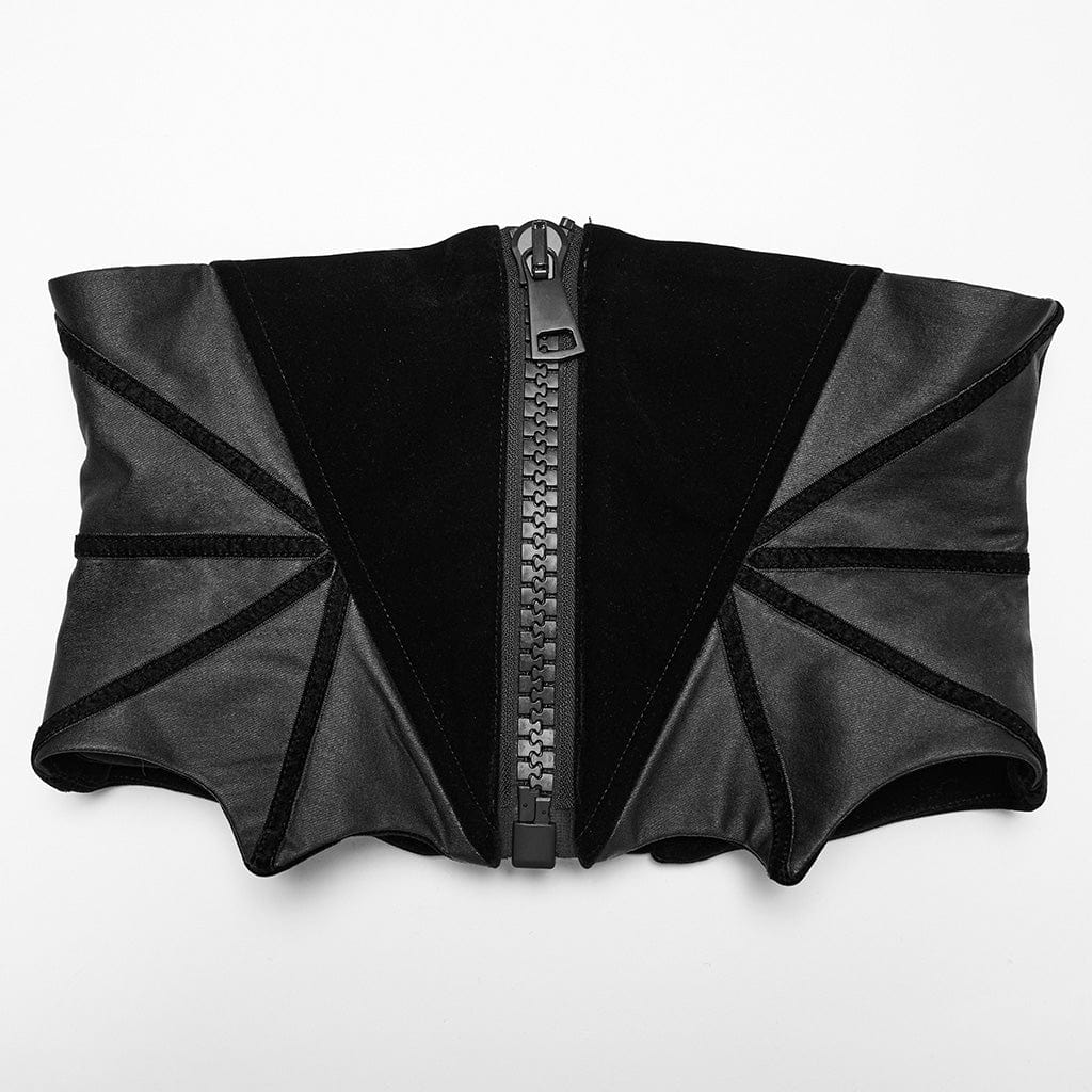 Corsetto sottoseno in velluto con lacci e stile pipistrello gotico da donna - immagine 6