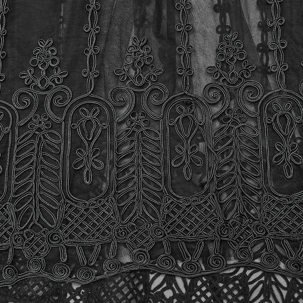 Abito da donna in chiffon con arricciature e perline gotico con corsetto - immagine 9