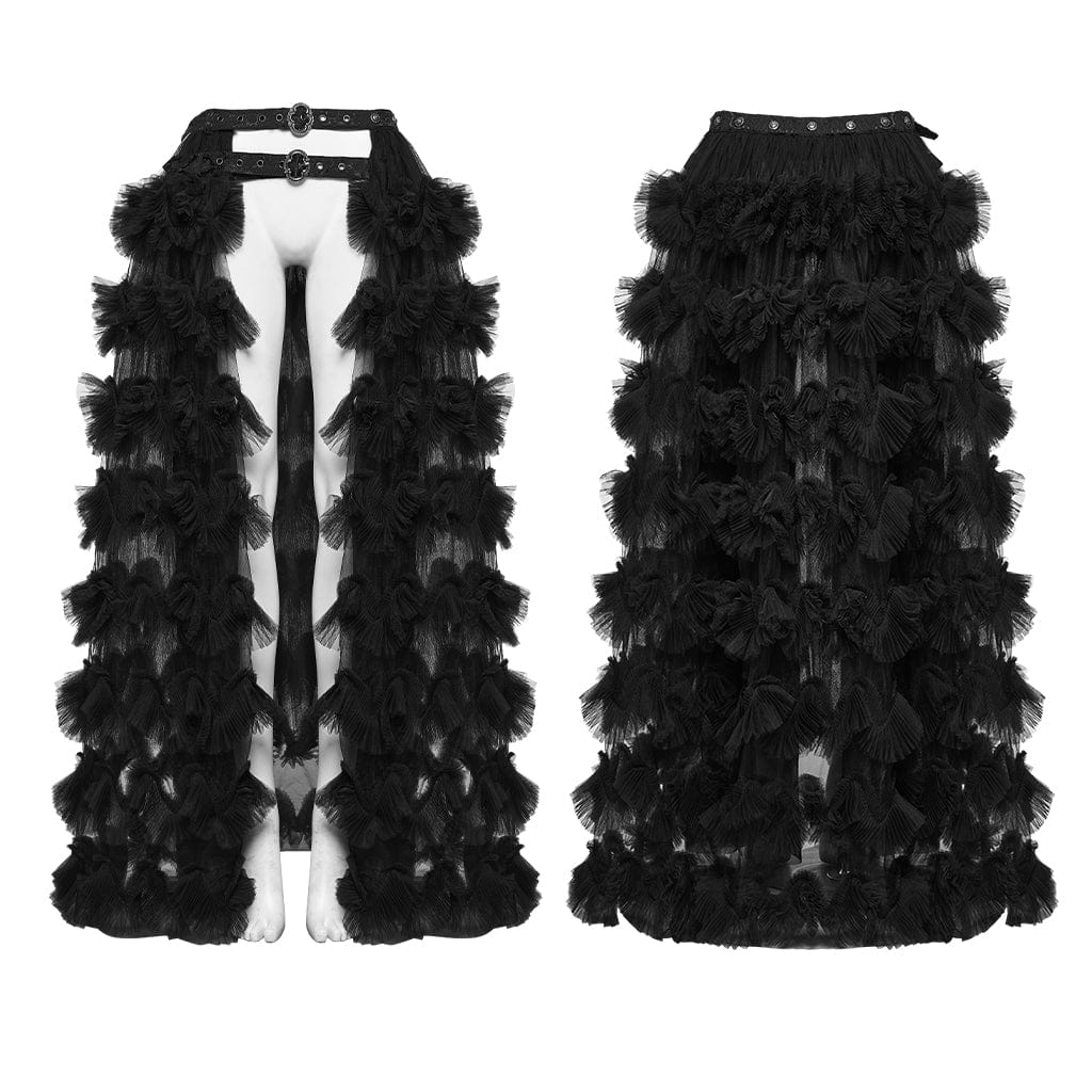 Gonna lunga multistrato con fibbia gotica da donna - immagine 6