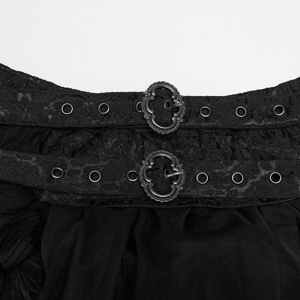 Gonna lunga multistrato con fibbia gotica da donna - immagine 7