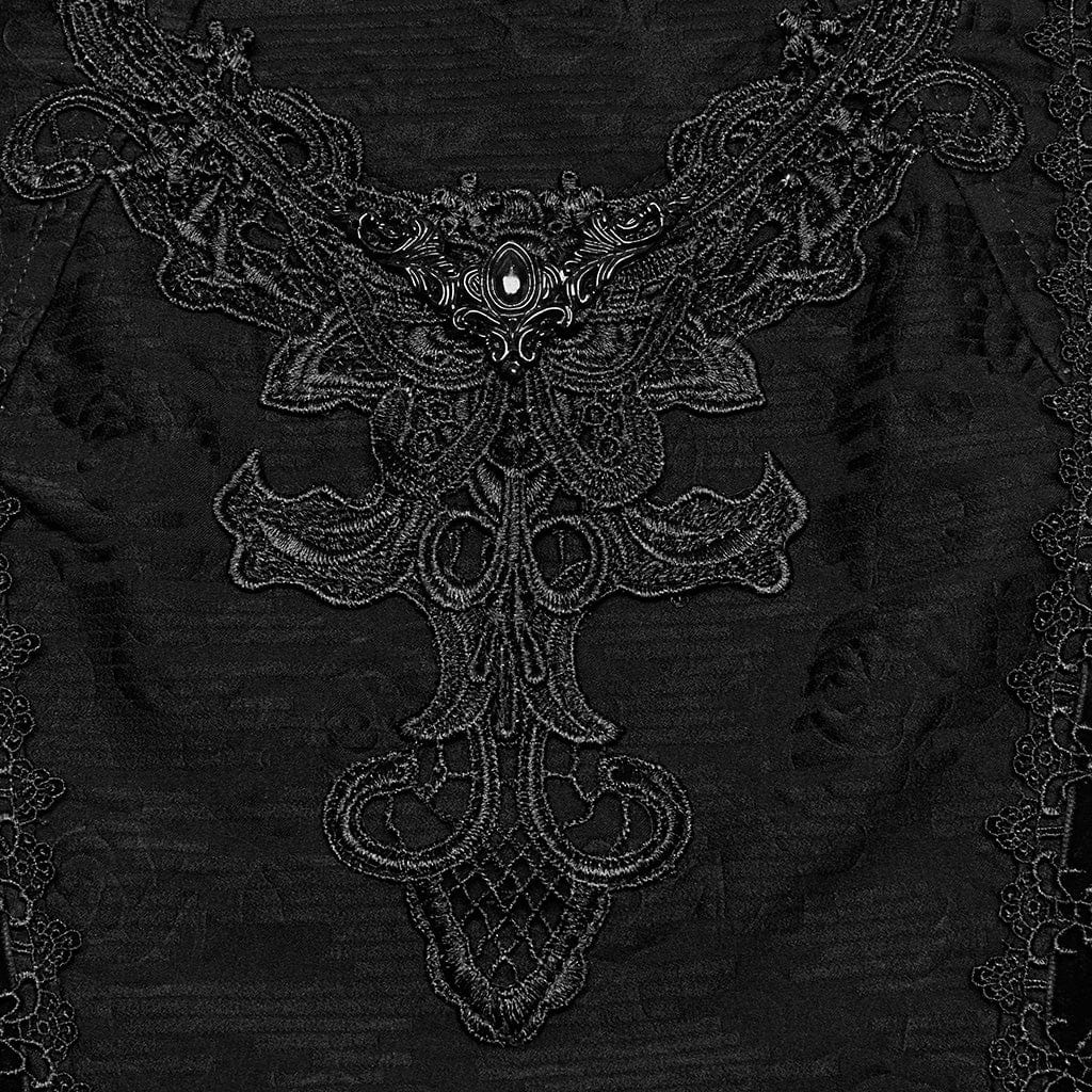 Abito da ballo da donna con colletto cheongsam gotico, ricamo floreale e abito da laurea - immagine 8