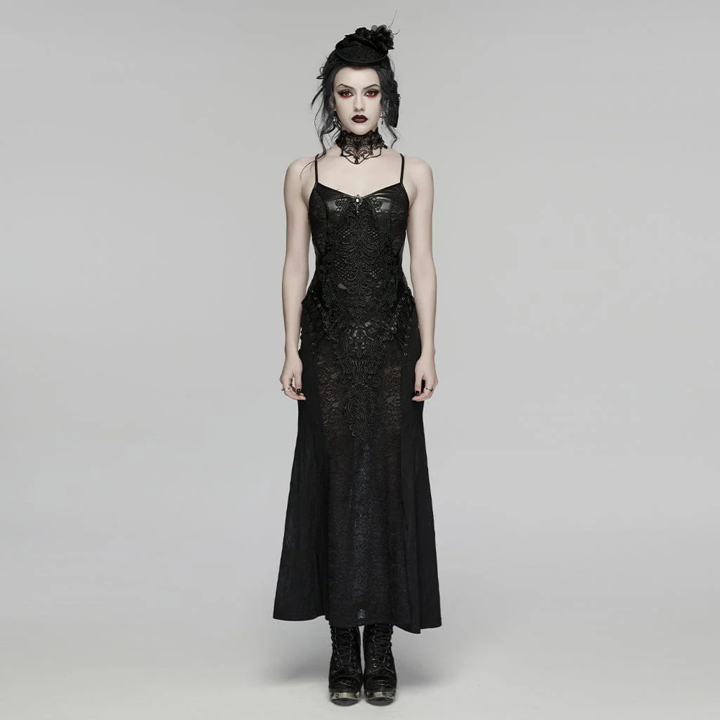 Abito da sposa con sottoveste in stile gotico all'uncinetto con fiori da donna - immagine 2