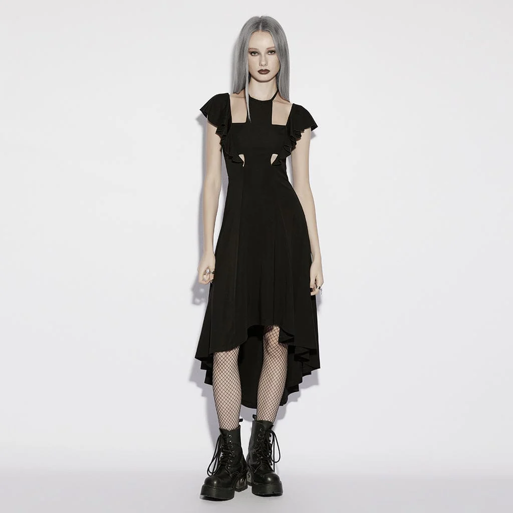 Abito lungo e corto da donna con scollo all'americana e croce gotica - immagine 2