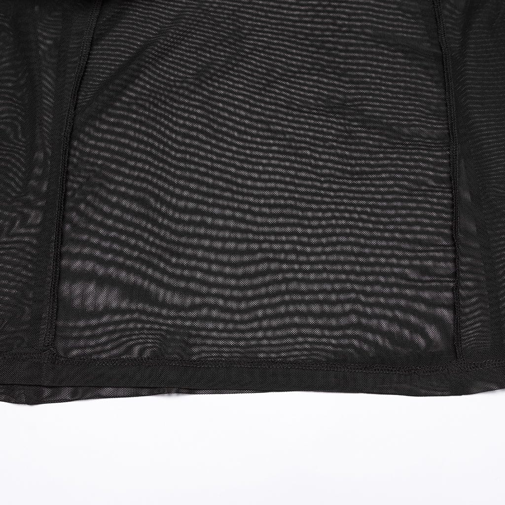 Abito da laurea nero con maniche svasate e colletto squadrato in stile gotico da donna - immagine 9