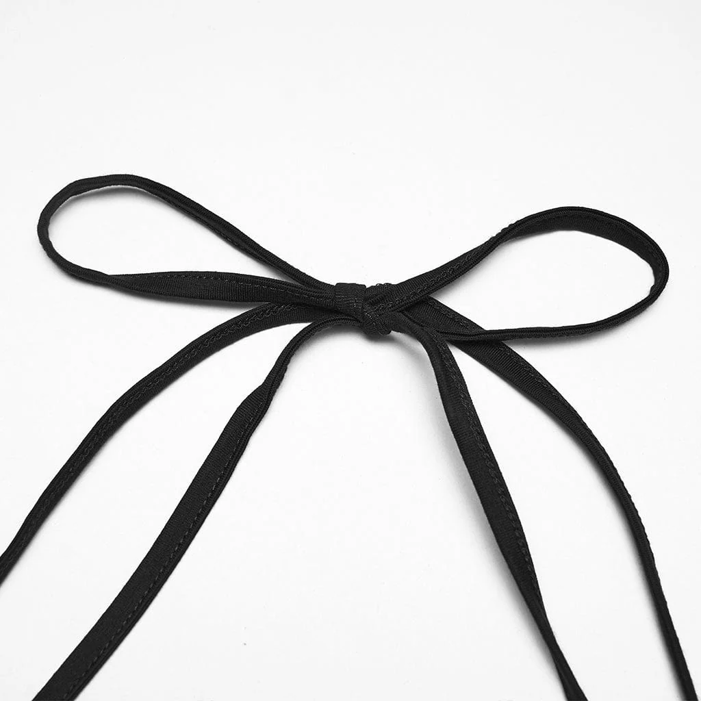 Bustino con scollo all'americana ricamato in stile gotico da donna - immagine 7