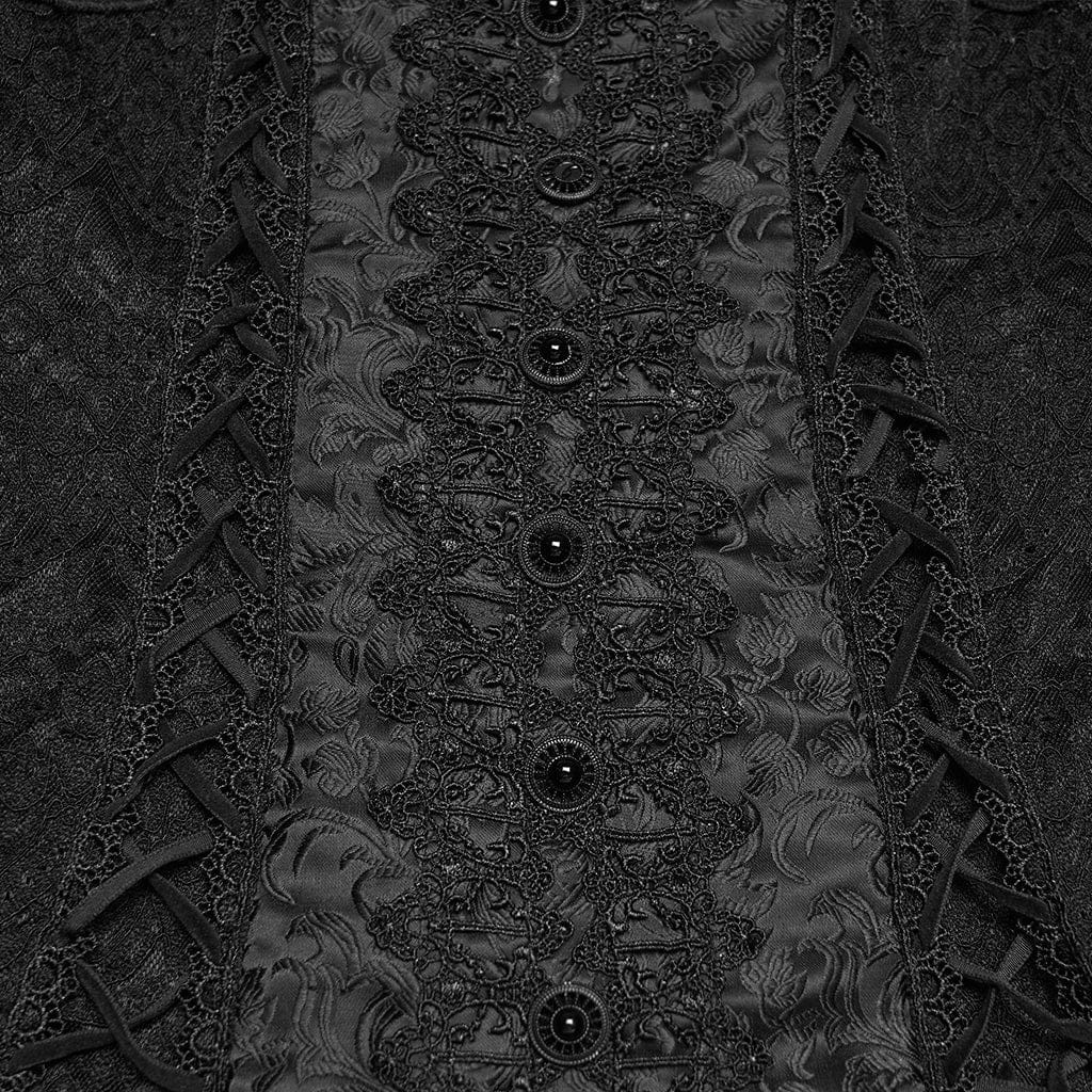 Top da donna in stile gotico Falbala con spalle scoperte e maniche corte - immagine 9