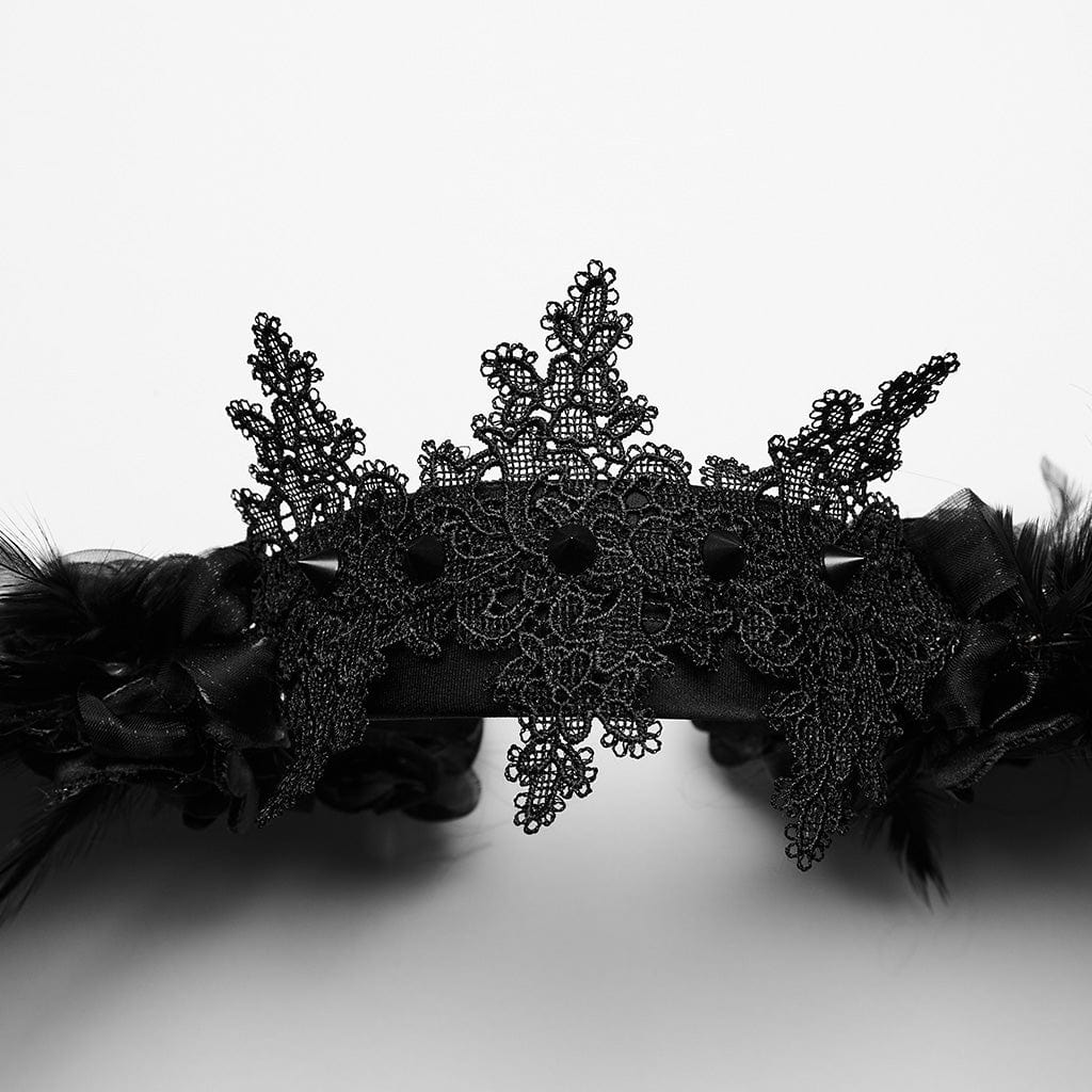 Copricapo da donna con ali in piume finte gotiche - immagine 8