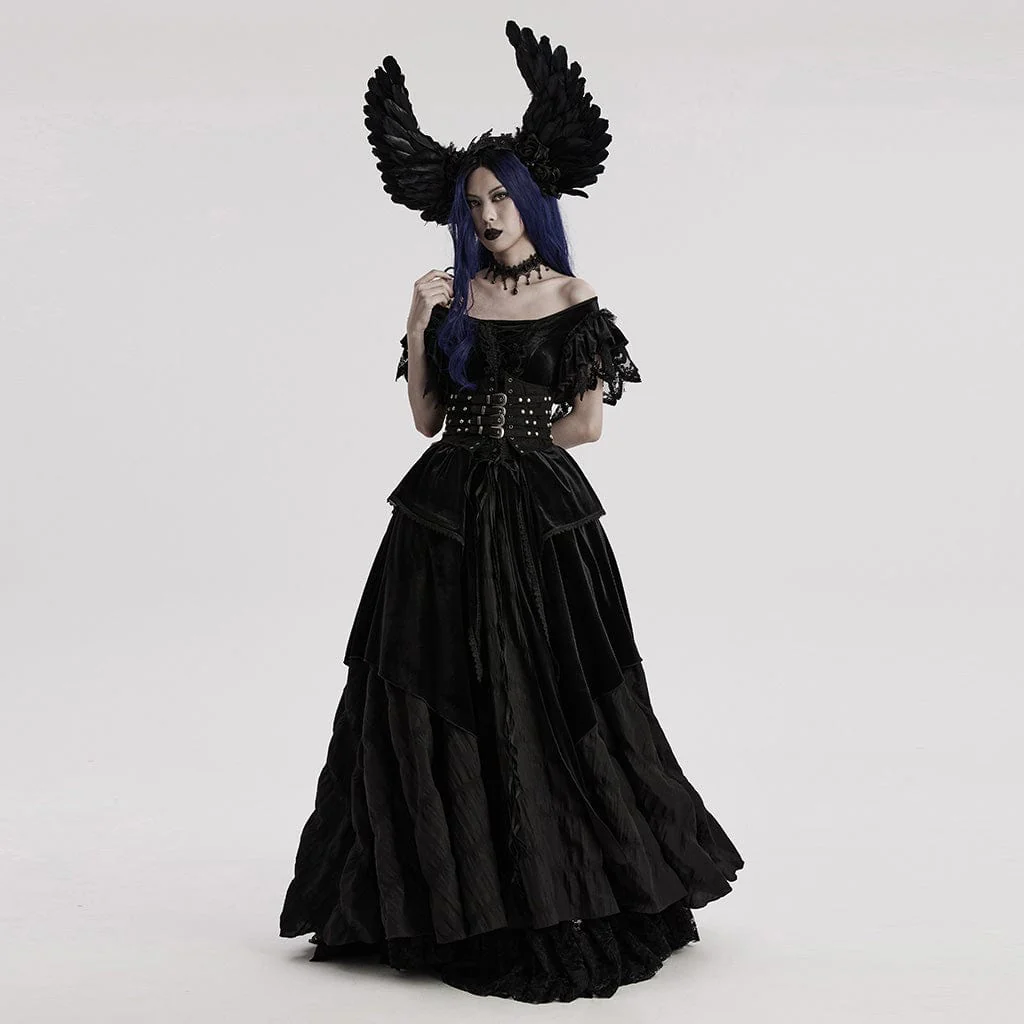 Copricapo da donna con ali in piume finte gotiche - immagine 5