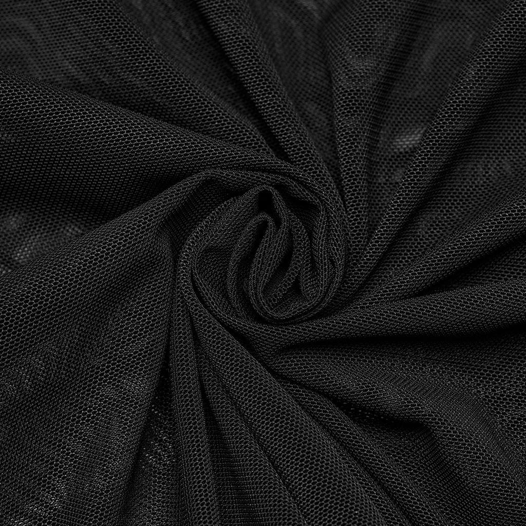 Camicia da donna in rete increspata ricamata floreale gotica - immagine 9