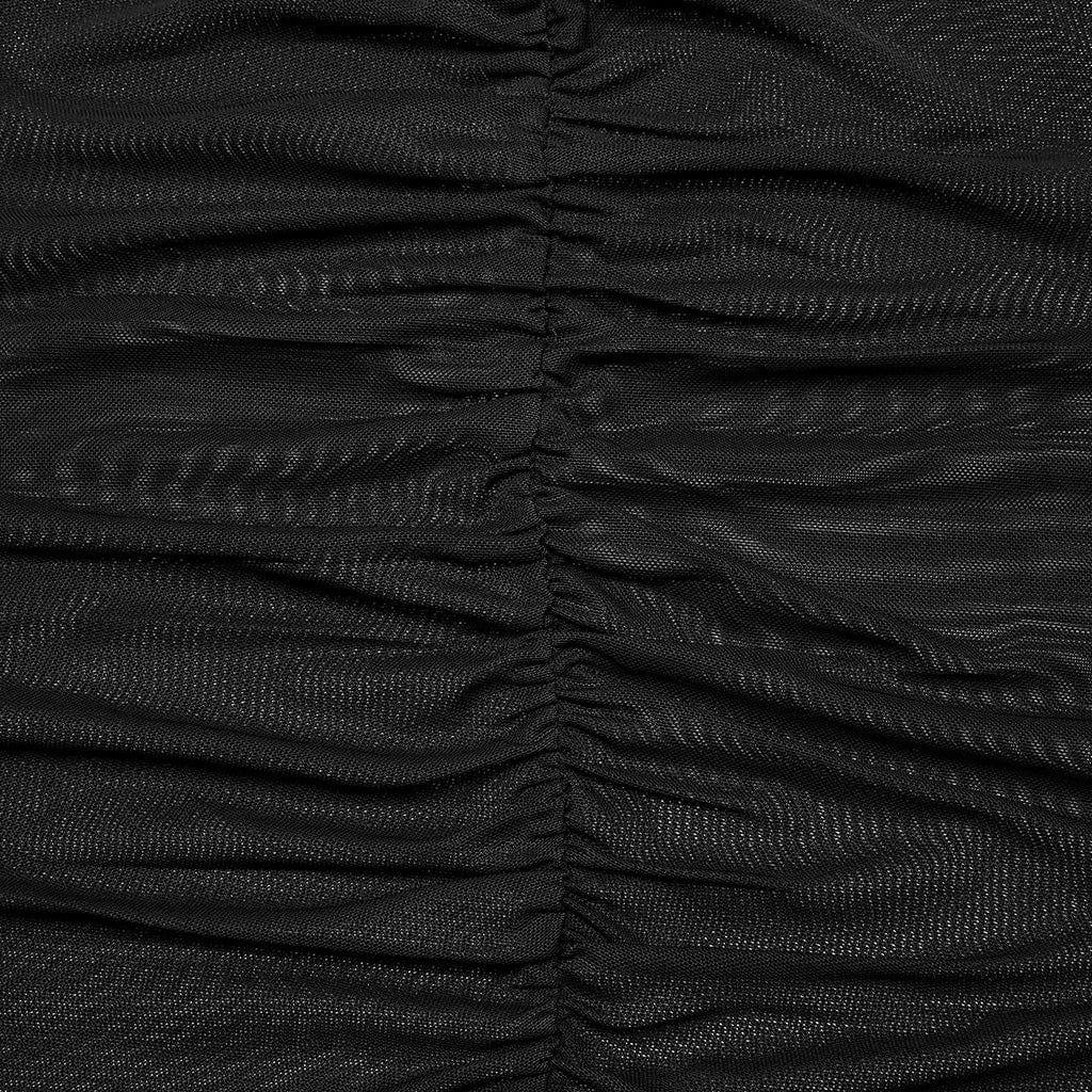 Camicia da donna in rete increspata ricamata floreale gotica - immagine 8