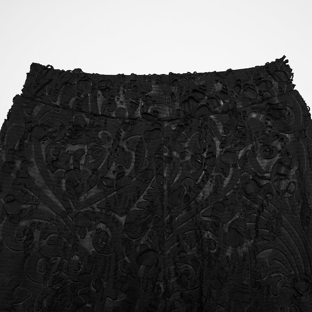Pantaloni svasati in jacquard floreale gotico da donna - immagine 7