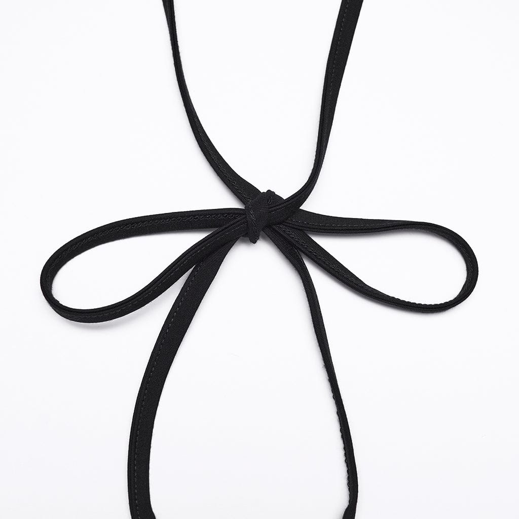 Abito da donna con scollo all'americana e incrocio in rete floreale gotica - immagine 7