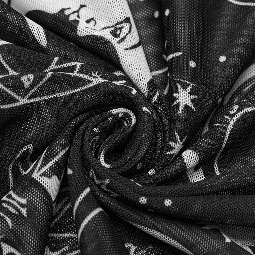 Canotta da donna in rete solare con colletto semi-alto gotico - immagine 9