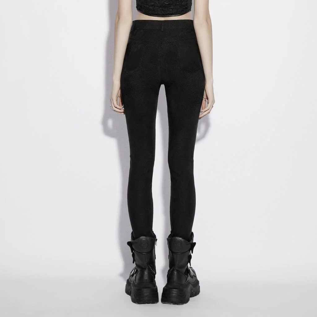 Pantaloni con fibbia in jacquard gotico da donna - immagine 4