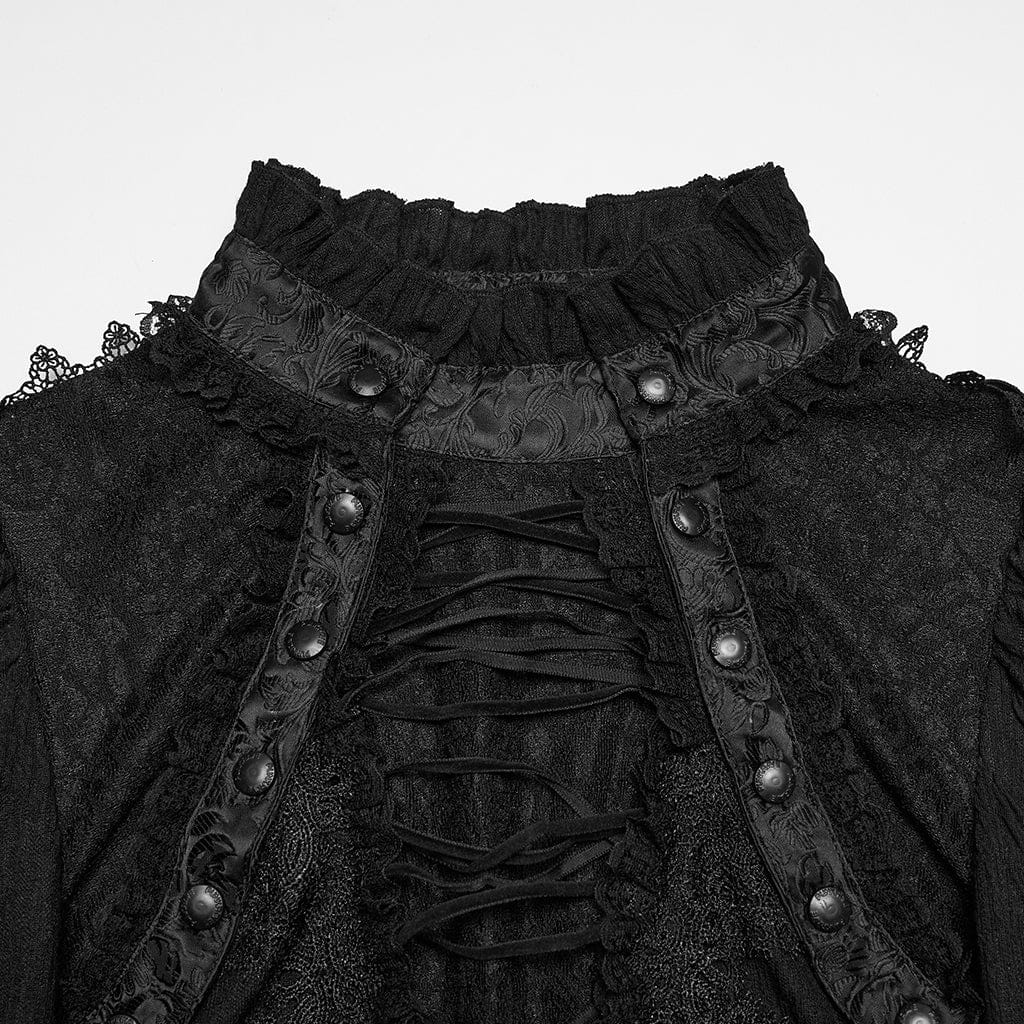 Maglione a maniche lunghe in pizzo gotico da donna - immagine 7