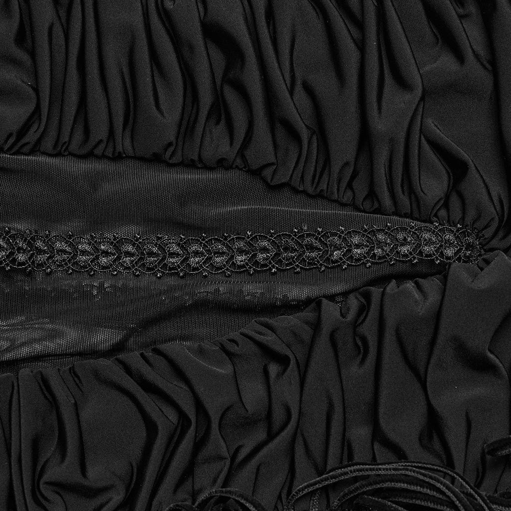 Gonna lunga da donna in pizzo gotico avvolto trasparente sui fianchi - immagine 7