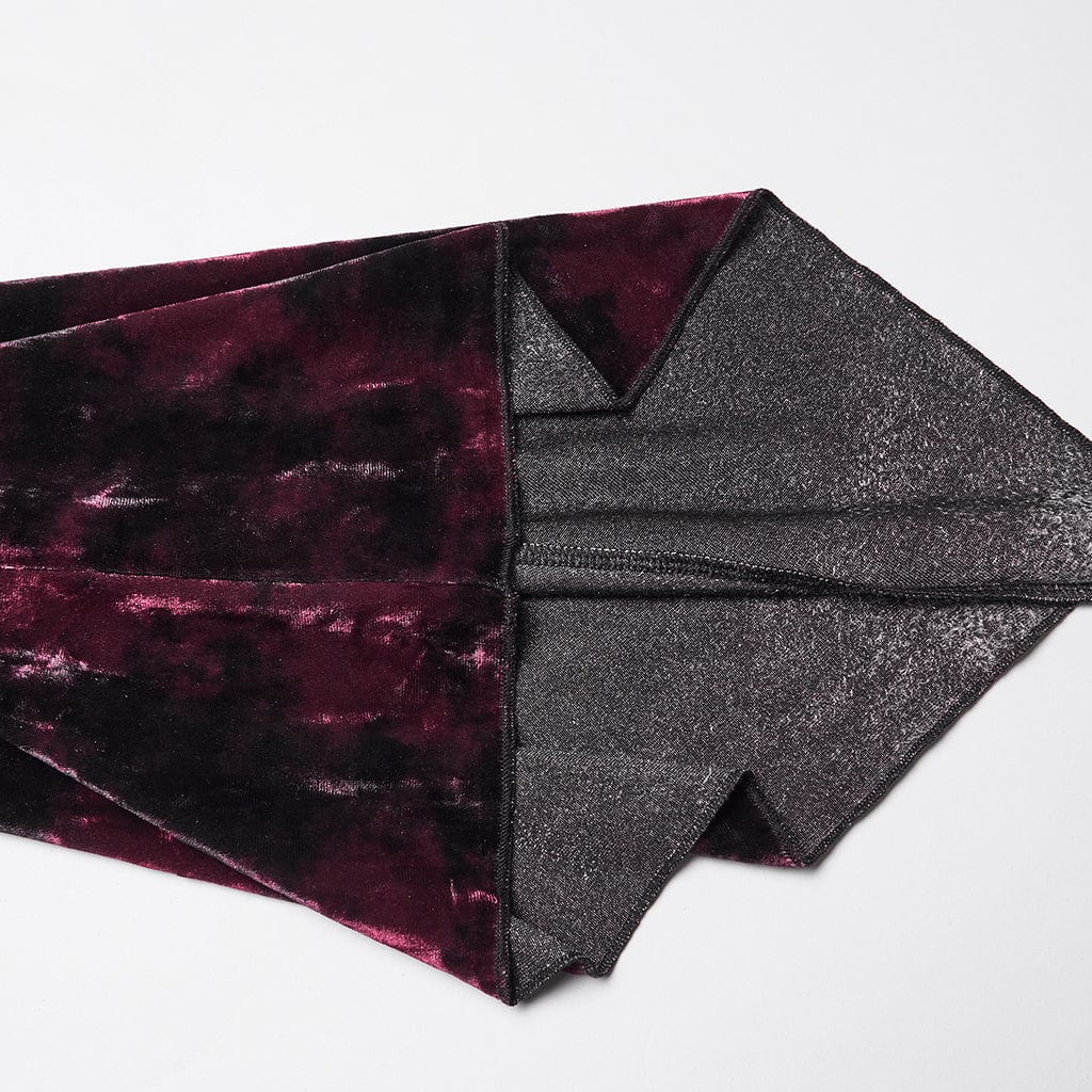 Camicia da donna con maniche svasate e lacci in pizzo gotico rosso - immagine 9