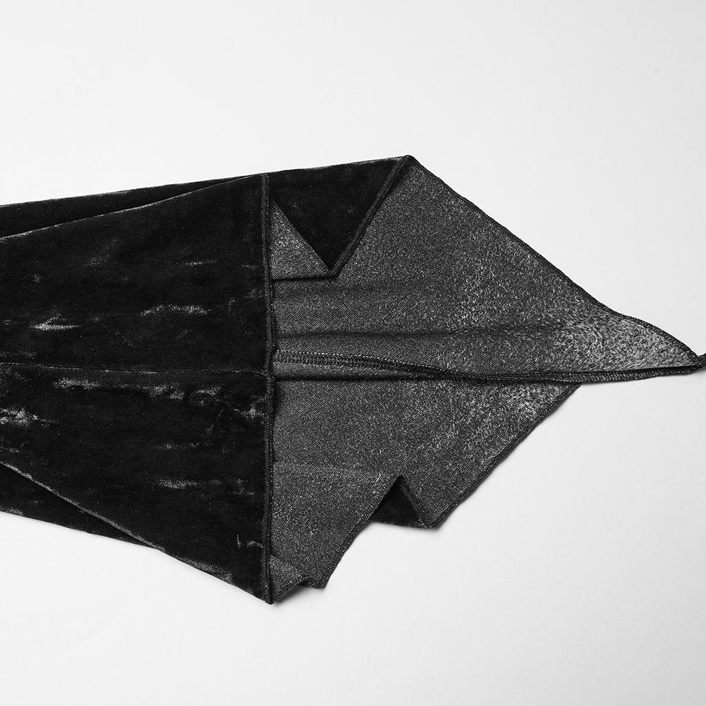 Top da donna con maniche svasate e lacci in pizzo gotico nero - immagine 9