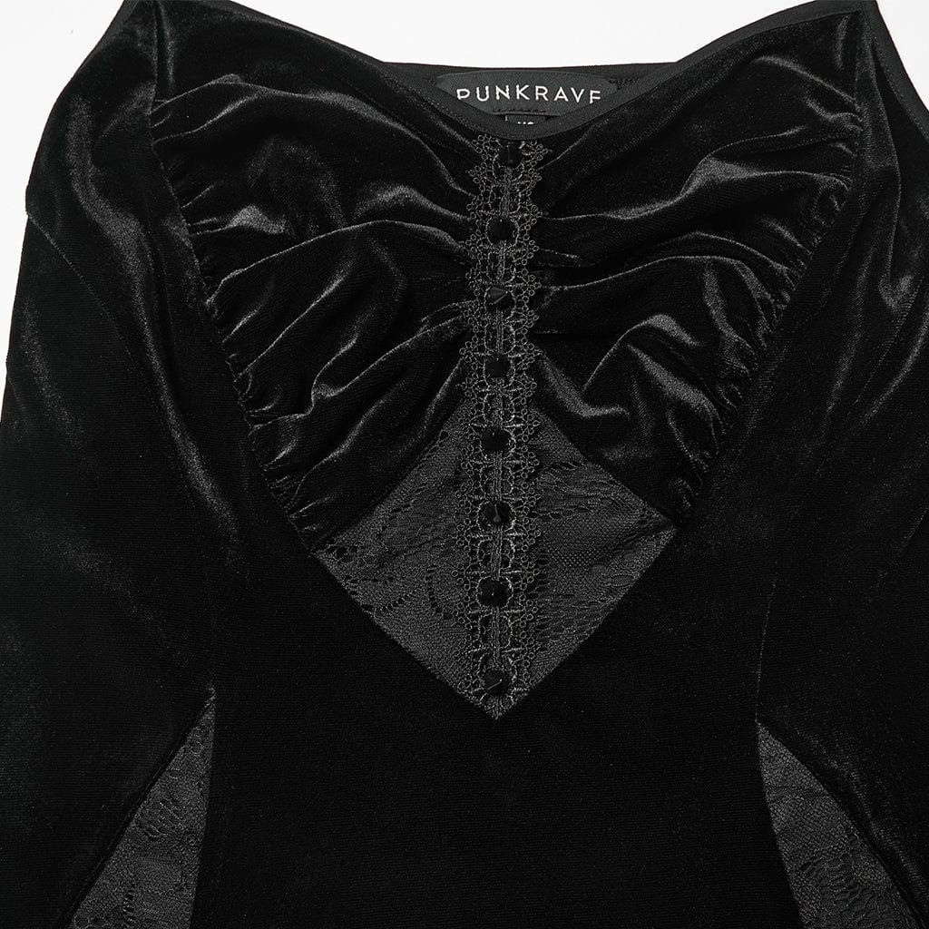 Abito sottoveste con lacci e giunture in pizzo gotico da donna - immagine 7