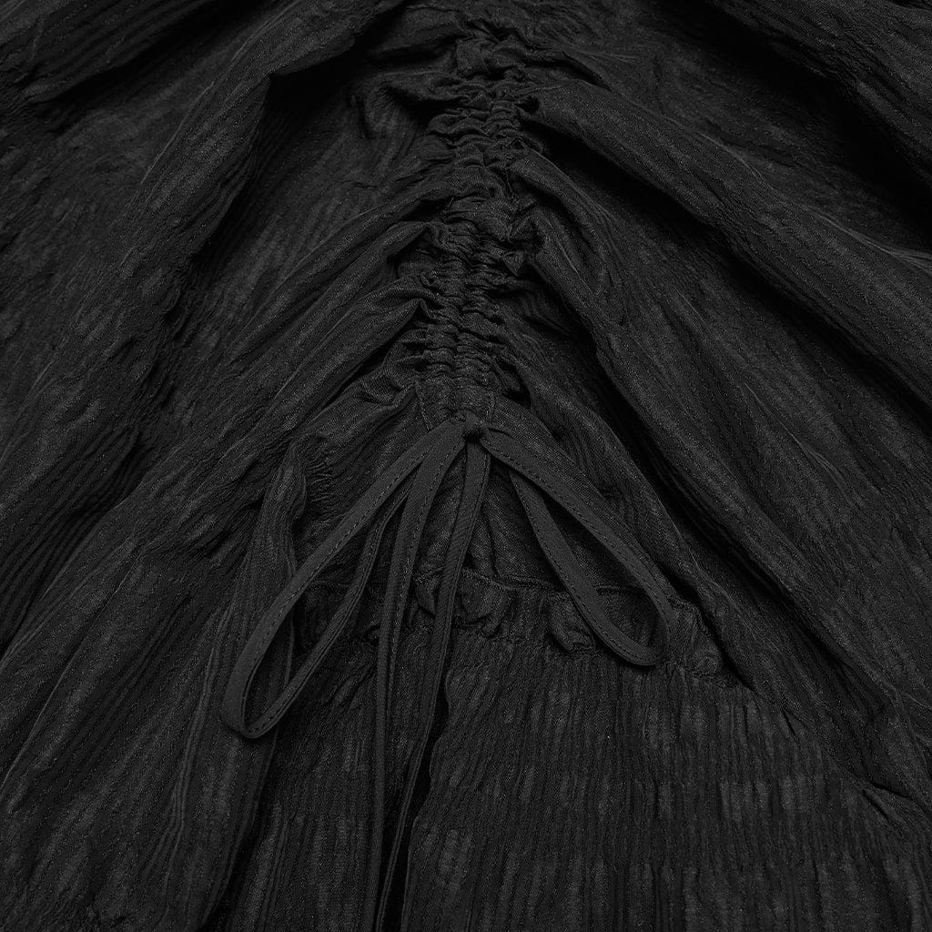 Gonna retrò arricciata con coulisse a strati in stile gotico da donna - immagine 8