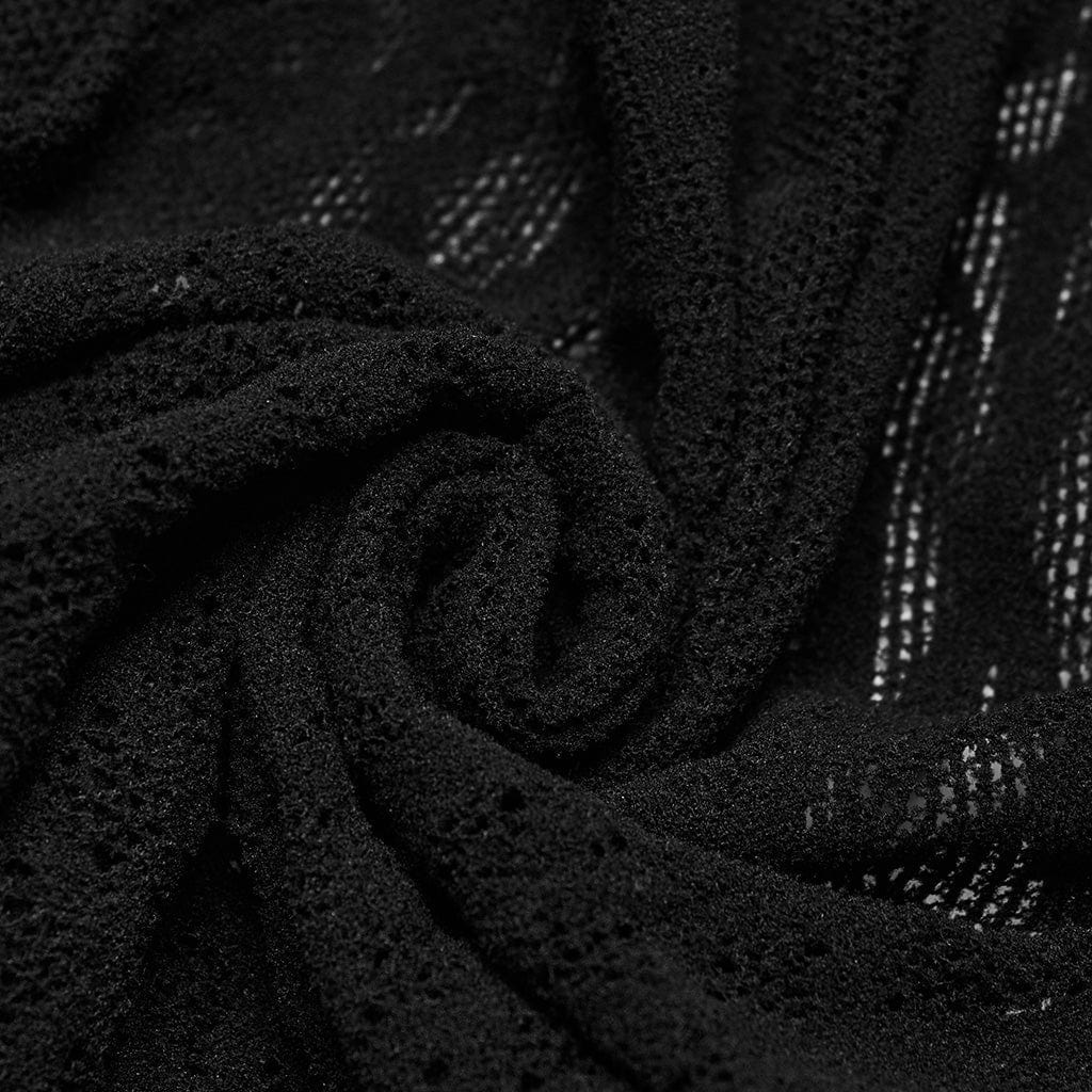 Abito da donna a maniche lunghe trasparente con ritaglio in rete gotica - immagine 7