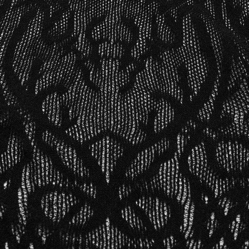 Abito da donna a maniche lunghe trasparente con ritaglio in rete gotica - immagine 8