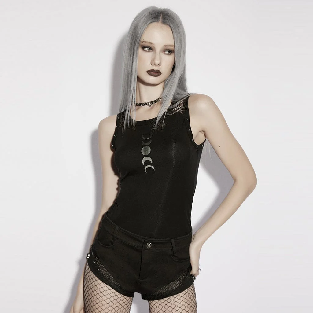 Canotta da donna con stampa gotica delle fasi lunari - immagine 2