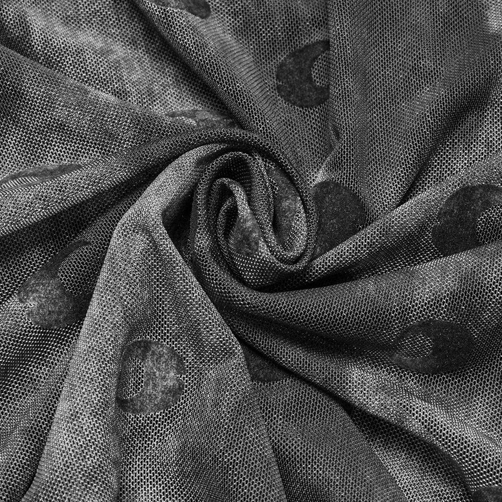 Camicia da donna in maglia arricciata con stampa gotica a luna grigia - immagine 9