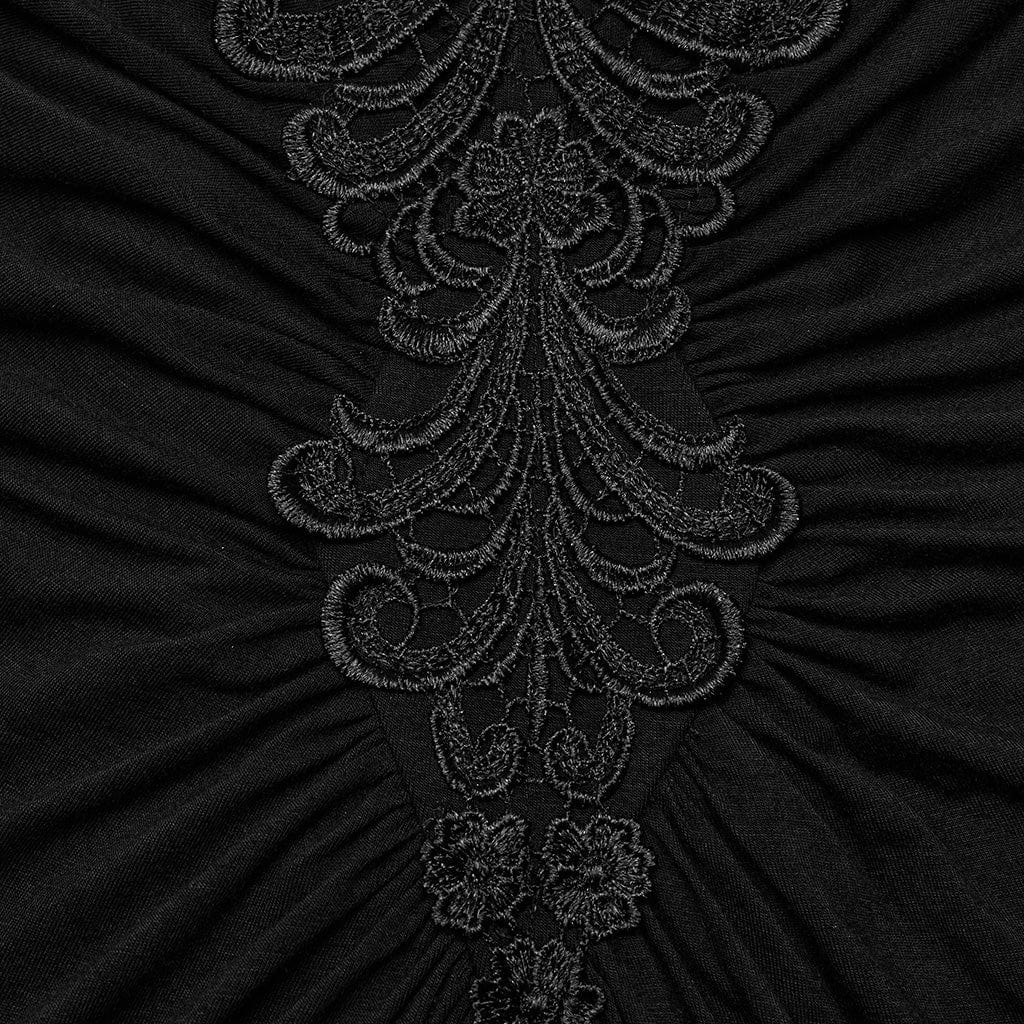 Abito da sposa da donna ricamato floreale con scollatura gotica - immagine 8